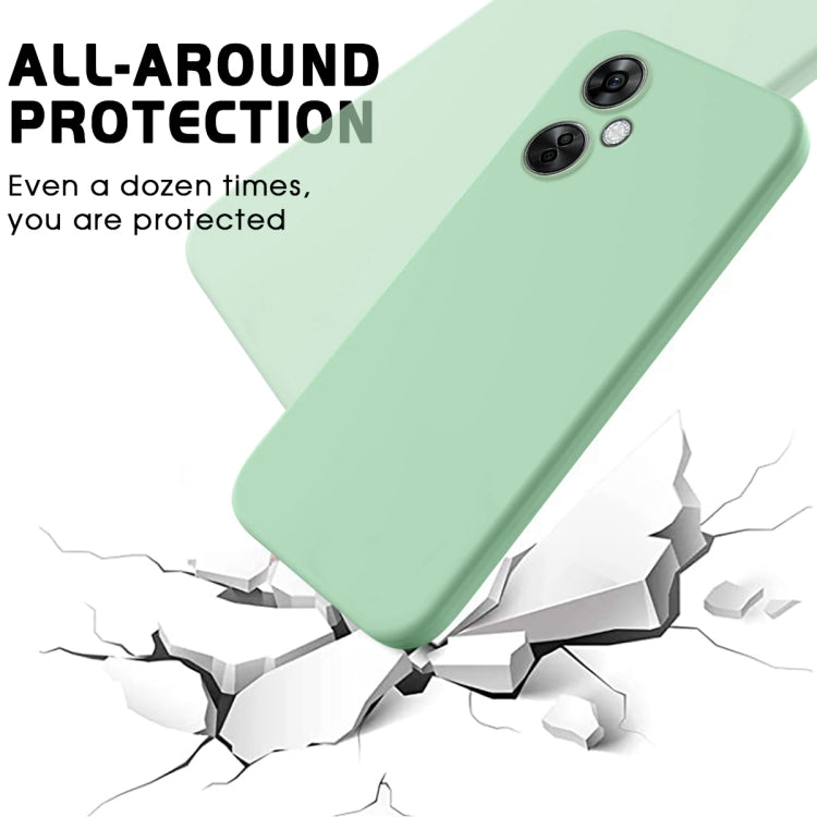 For OnePlus Nord CE 3 Lite Pure Color Liquid Silicone Shockproof Phone Case(Green) - OnePlus Cases by buy2fix | Online Shopping UK | buy2fix