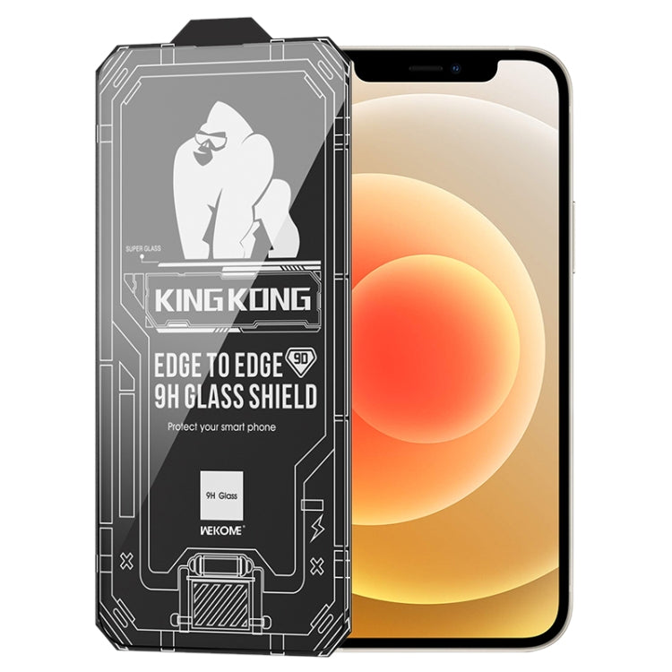 For iPhone 12 WK WTP-066 King Kong Vacha 9D Curved HD Tempered Glass Film(Black) - iPhone 12 / 12 Pro Tempered Glass by WK | Online Shopping UK | buy2fix