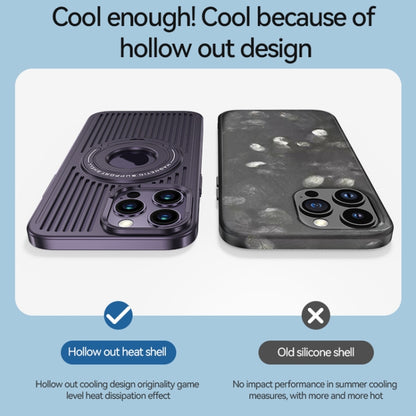 For iPhone 13 Cooling MagSafe Magnetic Ring Holder Phone Case(Purple) - iPhone 13 Cases by buy2fix | Online Shopping UK | buy2fix