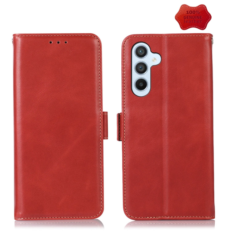 For Samsung Galaxy M54 5G Crazy Horse Top Layer Cowhide Leather Phone Case(Red) - Galaxy Phone Cases by buy2fix | Online Shopping UK | buy2fix