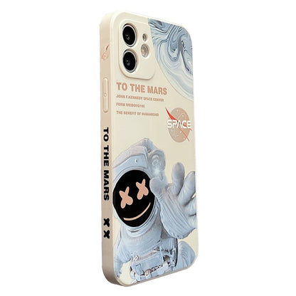 For iPhone 14 Pro Martian Astronaut Pattern Shockproof Phone Case(White) - iPhone 14 Pro Cases by buy2fix | Online Shopping UK | buy2fix