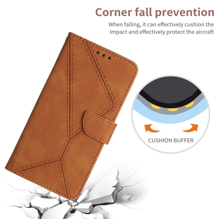 For Xiaomi 13 Lite Stitching Embossed Leather Phone Case(Brown) - 13 Lite Cases by buy2fix | Online Shopping UK | buy2fix