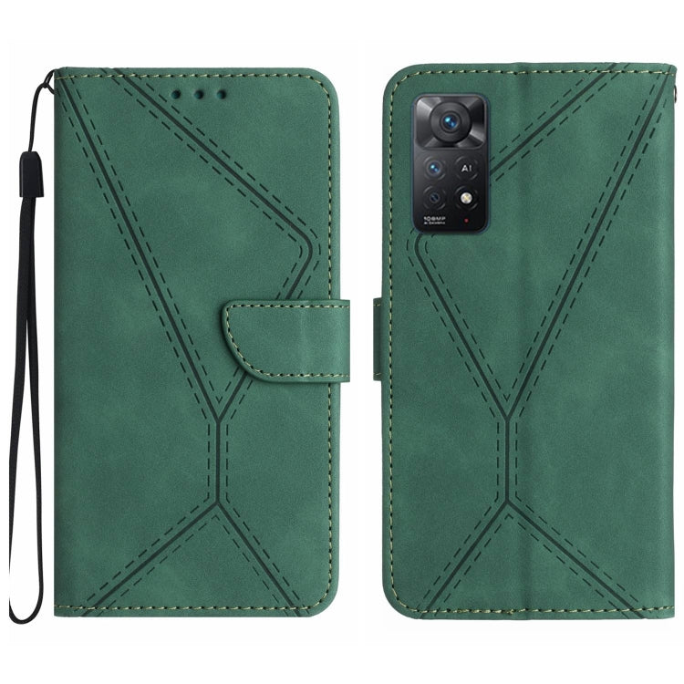 For Redmi Note 12 Pro 4G/5G Stitching Embossed Leather Phone Case(Green) - Note 12 Pro Cases by buy2fix | Online Shopping UK | buy2fix