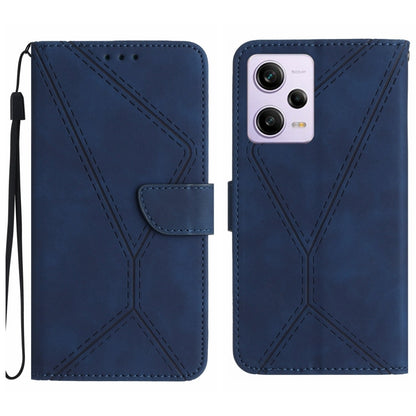 For Xiaomi POCO X5 Pro Stitching Embossed Leather Phone Case(Blue) - Xiaomi Cases by buy2fix | Online Shopping UK | buy2fix