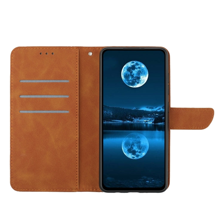 For Redmi Note 11 4G Global Stitching Embossed Leather Phone Case(Brown) - Xiaomi Cases by buy2fix | Online Shopping UK | buy2fix