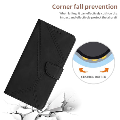 For Xiaomi Redmi 11A Stitching Embossed Leather Phone Case(Black) - Xiaomi Cases by buy2fix | Online Shopping UK | buy2fix