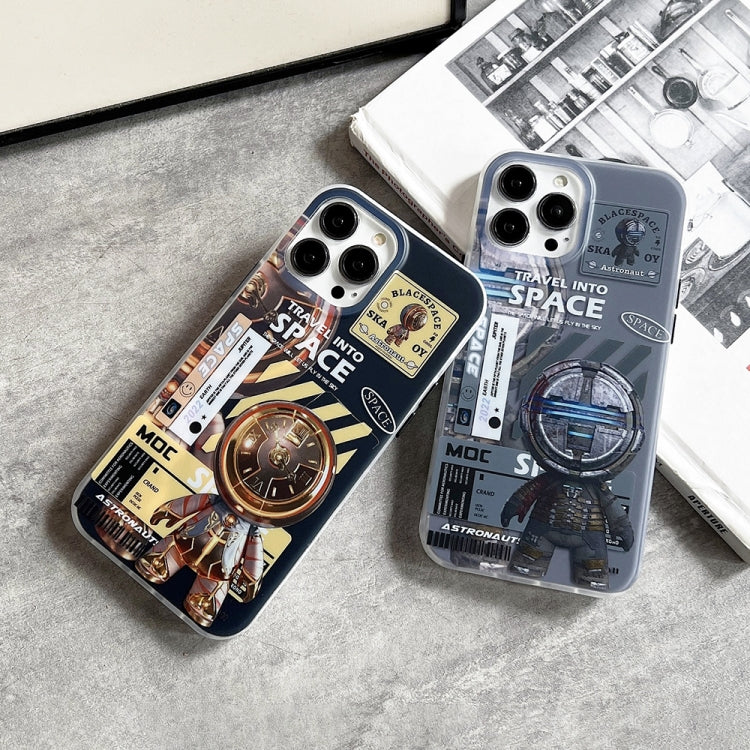 For iPhone 13 Dual-side IMD Astronaut Frosted Phone Case(Blue Grey) - iPhone 13 Cases by buy2fix | Online Shopping UK | buy2fix