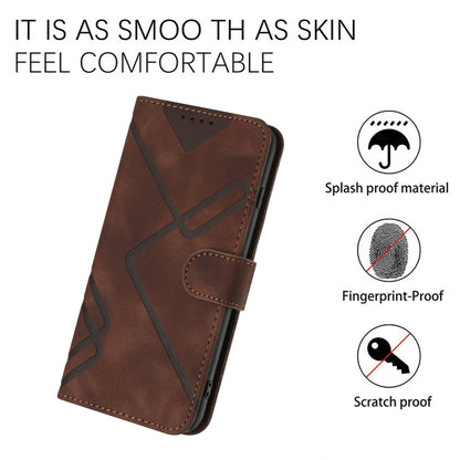 For Honor 8S Line Pattern Skin Feel Leather Phone Case(Coffee) - Honor Cases by buy2fix | Online Shopping UK | buy2fix