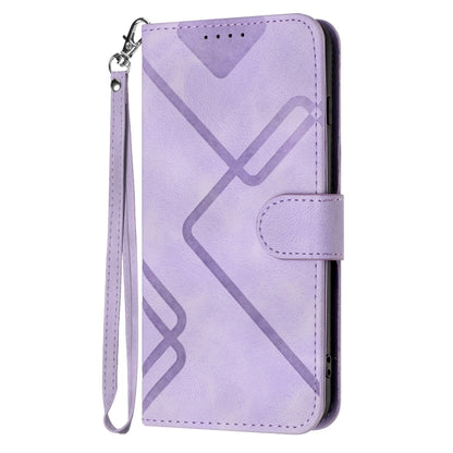 For Honor 70 Line Pattern Skin Feel Leather Phone Case(Light Purple) - Honor Cases by buy2fix | Online Shopping UK | buy2fix