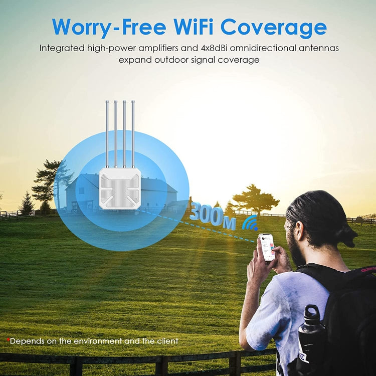 Wavlink WN573HX1 WiFi 6 AX1800 Dual Band Long Range Outdoor WiFi Extender(AU Plug) - Broadband Amplifiers by buy2fix | Online Shopping UK | buy2fix