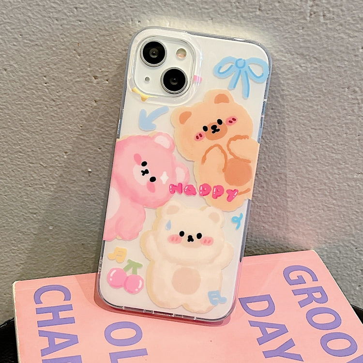 For iPhone 14 Pro IMD Cute Animal Pattern Phone Case(Bear) - iPhone 14 Pro Cases by buy2fix | Online Shopping UK | buy2fix