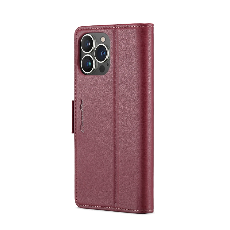 For iPhone 13 Pro Max CaseMe 023 Butterfly Buckle Litchi Texture RFID Anti-theft Leather Phone Case(Wine Red) - iPhone 13 Pro Max Cases by CaseMe | Online Shopping UK | buy2fix