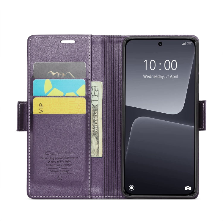 For Xiaomi 13 CaseMe 023 Butterfly Buckle Litchi Texture RFID Anti-theft Leather Phone Case(Pearly Purple) - 13 Cases by CaseMe | Online Shopping UK | buy2fix