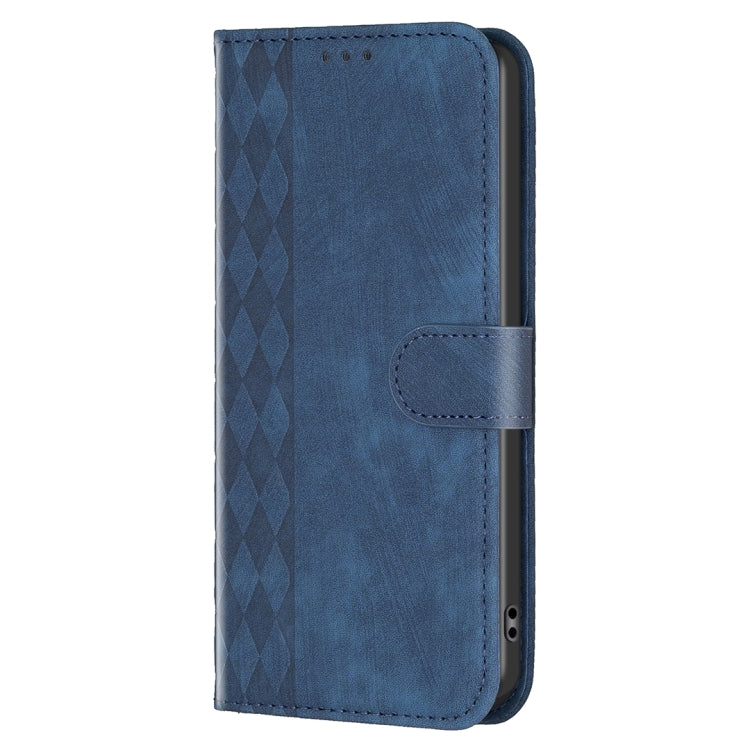 For Xiaomi Redmi 12 4G Plaid Embossed Leather Phone Case(Blue) - Xiaomi Cases by buy2fix | Online Shopping UK | buy2fix