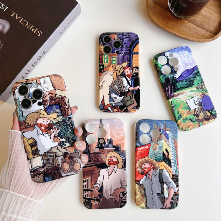 For iPhone 14 Plus Precise Hole Oil Painting Pattern PC Phone Case(Painting) - iPhone 14 Plus Cases by buy2fix | Online Shopping UK | buy2fix