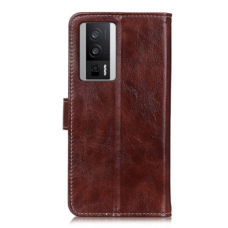 For Xiaomi Poco F5 Pro/Redmi K60/K60 Pro Retro Crazy Horse Texture Horizontal Flip Leather Phone Case(Brown) - Xiaomi Cases by buy2fix | Online Shopping UK | buy2fix