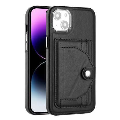 For iPhone 14 Plus Shockproof Leather Phone Case with Card Holder(Black) - iPhone 14 Plus Cases by buy2fix | Online Shopping UK | buy2fix