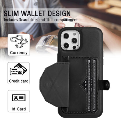 For iPhone 12 Pro Max Shockproof Leather Phone Case with Card Holder(Black) - iPhone 12 Pro Max Cases by buy2fix | Online Shopping UK | buy2fix