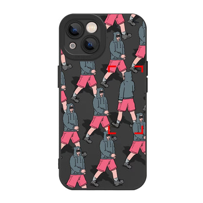For iPhone 11 Pro Max Liquid Silicone Pedestrians Pattern Phone Case(Black) - iPhone 11 Pro Max Cases by buy2fix | Online Shopping UK | buy2fix