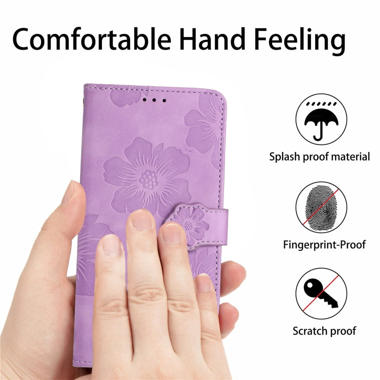 For Xiaomi Redmi 9A Flower Embossing Pattern Leather Phone Case(Purple) - Xiaomi Cases by buy2fix | Online Shopping UK | buy2fix