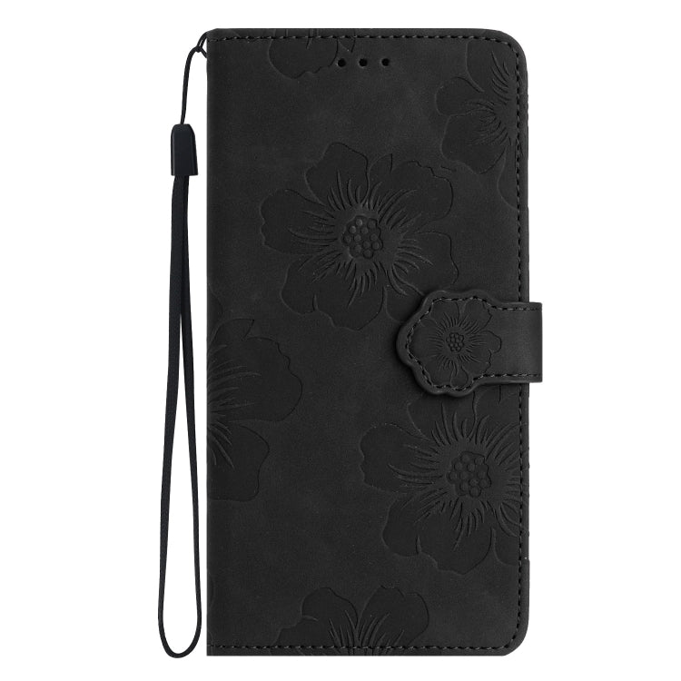 For Xiaomi Redmi Note 12 Pro 5G Flower Embossing Pattern Leather Phone Case(Black) - Note 12 Pro Cases by buy2fix | Online Shopping UK | buy2fix