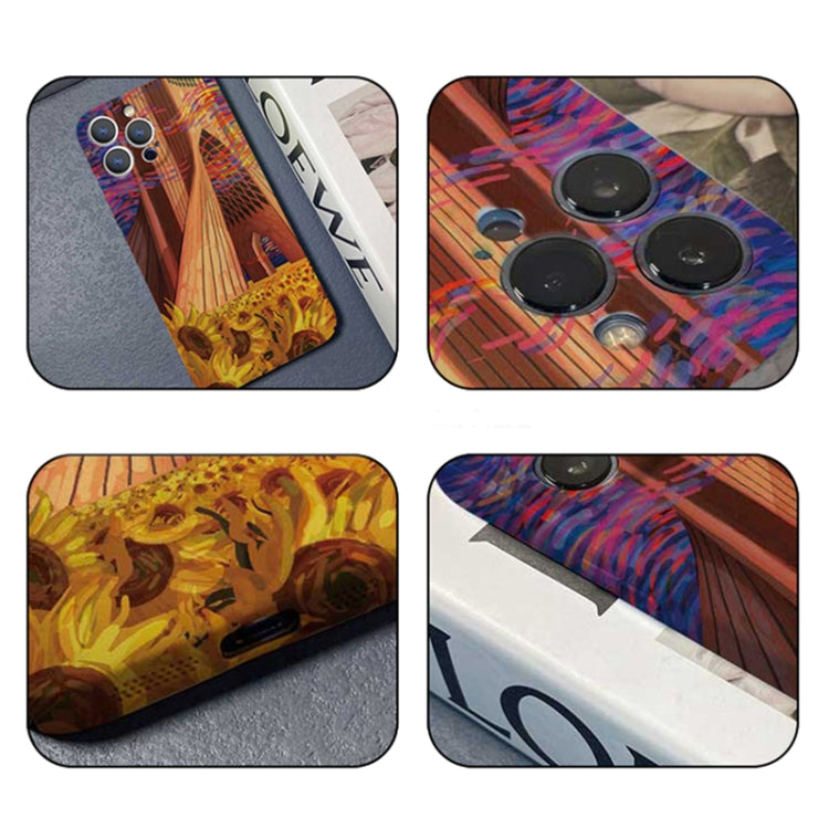 For iPhone 13 mini Precise Hole Oil Painting Pattern PC Phone Case(Architectural Painting) - iPhone 13 mini Cases by buy2fix | Online Shopping UK | buy2fix