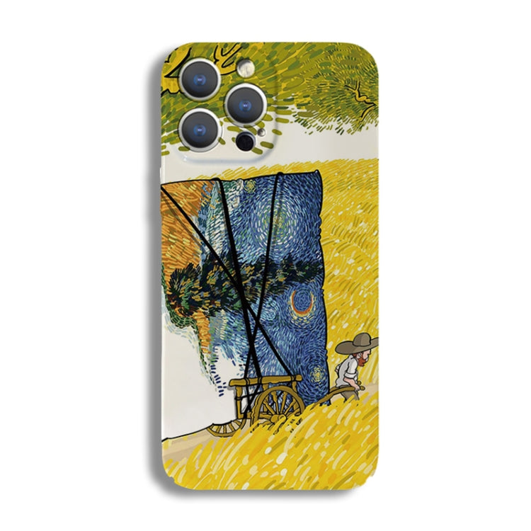 For iPhone 12 Pro Precise Hole Oil Painting Pattern PC Phone Case(Handcart) - iPhone 12 / 12 Pro Cases by buy2fix | Online Shopping UK | buy2fix