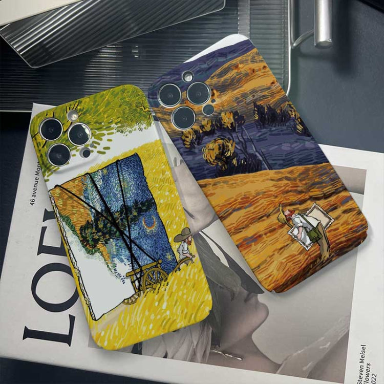 For iPhone 12 Pro Max Precise Hole Oil Painting Pattern PC Phone Case(Train) - iPhone 12 Pro Max Cases by buy2fix | Online Shopping UK | buy2fix