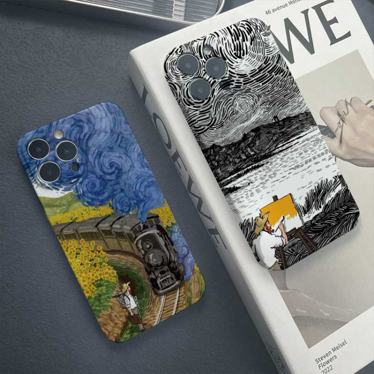 For iPhone 11 Pro Max Precise Hole Oil Painting Pattern PC Phone Case(Inkwash) - iPhone 11 Pro Max Cases by buy2fix | Online Shopping UK | buy2fix