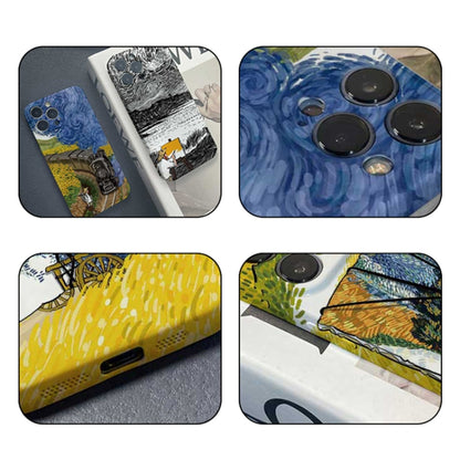 For iPhone XR Precise Hole Oil Painting Pattern PC Phone Case(Evening Breeze) - More iPhone Cases by buy2fix | Online Shopping UK | buy2fix