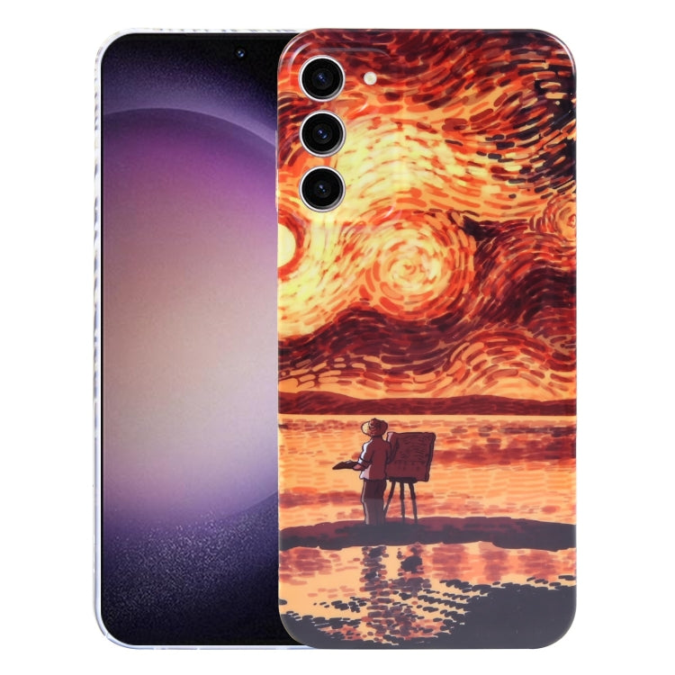 For Samsung Galaxy S23 5G Precise Hole Oil Painting Pattern PC Phone Case(Sunset) - Galaxy S23 5G Cases by buy2fix | Online Shopping UK | buy2fix