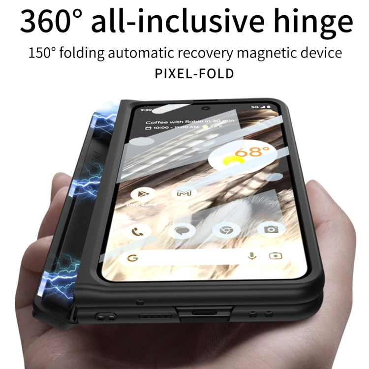 For Google Pixel Fold GKK Integrated Fold Hinge Full Coverage Phone Case with Card Bag(Black) - Google Cases by GKK | Online Shopping UK | buy2fix