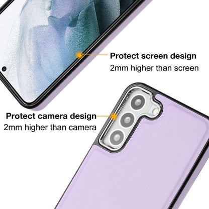 For Samsung Galaxy S22+ 5G Leather Texture Full Coverage Phone Case(Purple) - Galaxy S22+ 5G Cases by buy2fix | Online Shopping UK | buy2fix