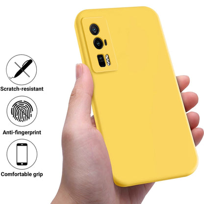 For Xiaomi Poco F5 Pro 5G / Redmi K60 / K60 Pro Pure Color Liquid Silicone Shockproof Phone Case(Yellow) - Xiaomi Cases by buy2fix | Online Shopping UK | buy2fix