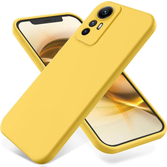 For Xiaomi Redmi Note 12S 4G Pure Color Liquid Silicone Shockproof Phone Case(Yellow) - Xiaomi Cases by buy2fix | Online Shopping UK | buy2fix