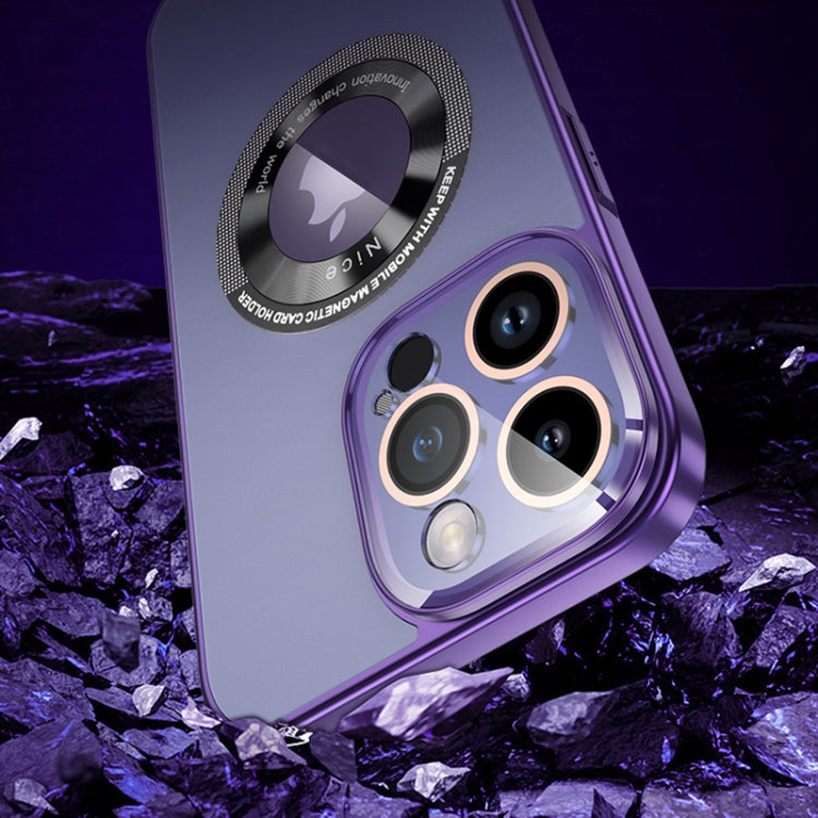 For iPhone 14 Pro Max CD Texture MagSafe Magnetic Phone Case(Dark Purple) - iPhone 14 Pro Max Cases by buy2fix | Online Shopping UK | buy2fix