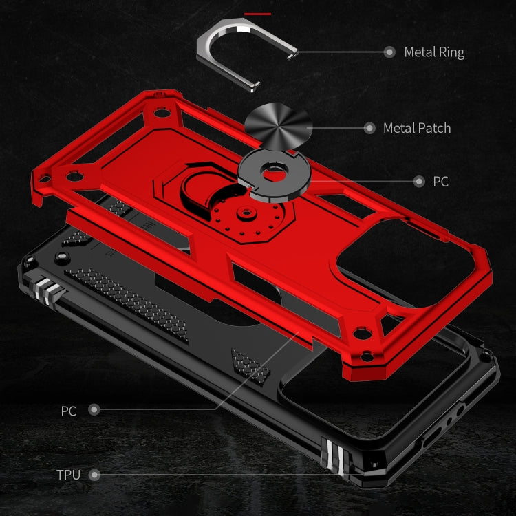 For iPhone 15 Pro Max Shockproof TPU + PC Phone Case with Holder(Red) - iPhone 15 Pro Max Cases by buy2fix | Online Shopping UK | buy2fix