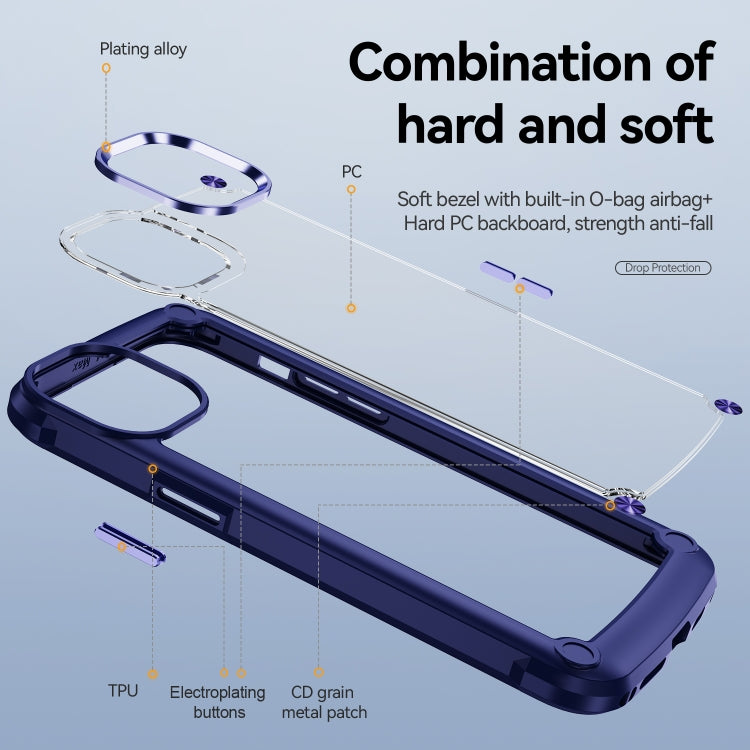 For iPhone 15 TPU + PC Lens Protection Phone Case(Blue) - iPhone 15 Cases by buy2fix | Online Shopping UK | buy2fix