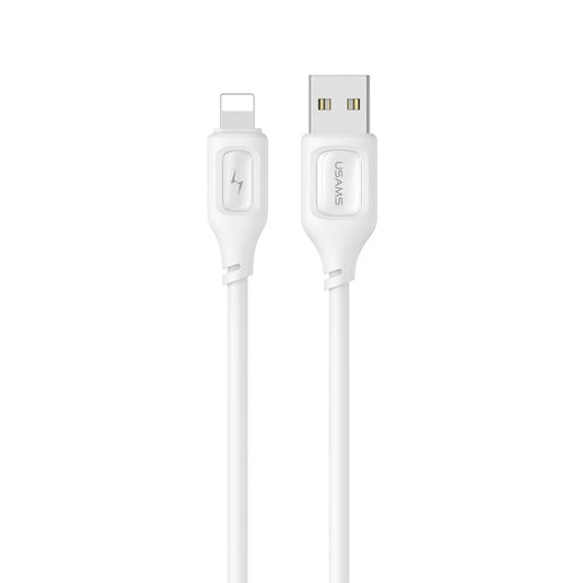 USAMS US-SJ618 2.4A USB to 8 Pin Silicone Data Cable, Length: 1m(White) - Normal Style Cable by USAMS | Online Shopping UK | buy2fix