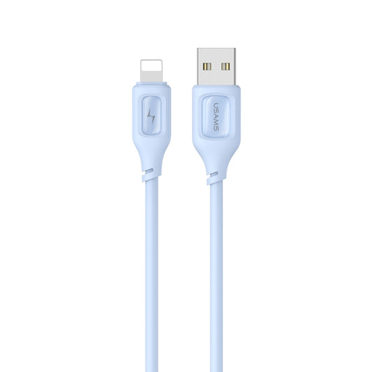 USAMS US-SJ618 2.4A USB to 8 Pin Silicone Data Cable, Length: 1m(Blue) - Normal Style Cable by USAMS | Online Shopping UK | buy2fix