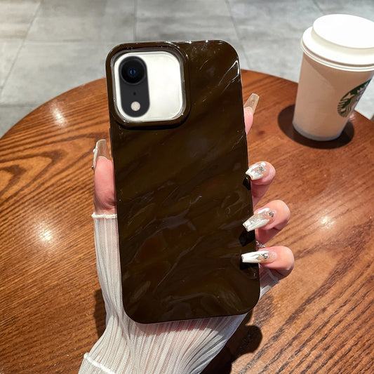 For iPhone XR Solid Color Wave Texture TPU Phone Case(Chocolate) - More iPhone Cases by buy2fix | Online Shopping UK | buy2fix