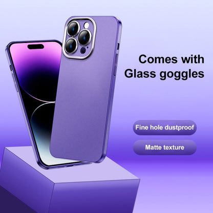 For iPhone 14 Plus Frosted Metal Material Phone Case with Lens Protection(Grey) - iPhone 14 Plus Cases by buy2fix | Online Shopping UK | buy2fix