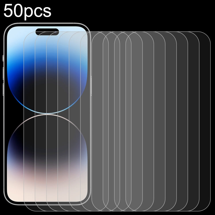 For iPhone 15 Plus / 15 Pro Max 50pcs 0.26mm 9H 2.5D High Aluminum Tempered Glass Film - Tempered Glass Film by buy2fix | Online Shopping UK | buy2fix