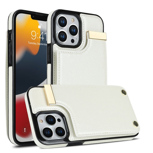 For iPhone 11 Pro Metal Buckle Card Slots Phone Case(White) - iPhone 11 Pro Cases by buy2fix | Online Shopping UK | buy2fix