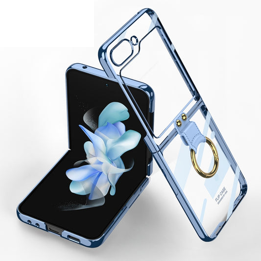 For Samsung Galaxy Z Flip5 GKK Electroplating Phone Case with Ring(Blue) - Galaxy Z Flip5 Cases by GKK | Online Shopping UK | buy2fix