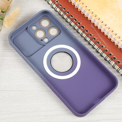 For iPhone 13 Pro Max Gradient Silicone Shockproof Magsafe Phone Case with Lens Film(Grey Purple) - iPhone 13 Pro Max Cases by buy2fix | Online Shopping UK | buy2fix