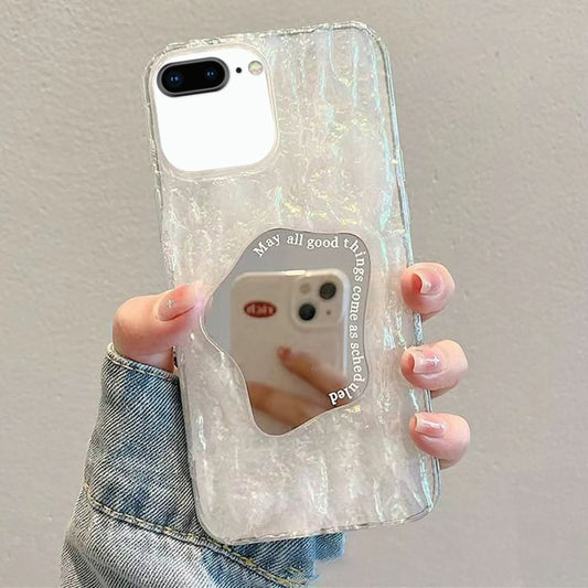 For iPhone 8 Plus / 7 Plus Embossed Rock Texture Mirror TPU Phone Case(Translucent) - More iPhone Cases by buy2fix | Online Shopping UK | buy2fix