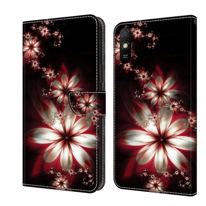 For Xiaomi Redmi 9A Crystal 3D Shockproof Protective Leather Phone Case(Fantastic Flower) - Xiaomi Cases by buy2fix | Online Shopping UK | buy2fix