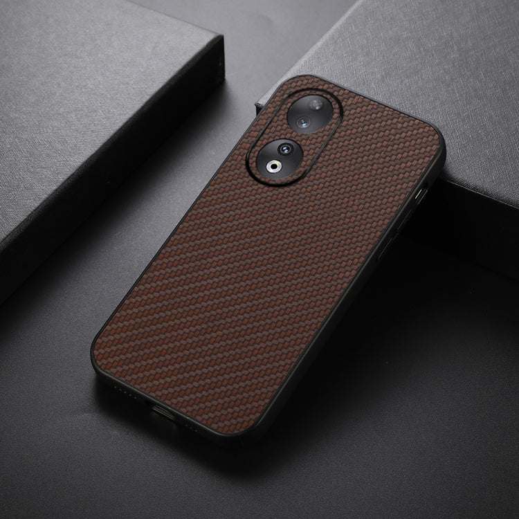 For Honor 90 Carbon Fiber Texture Shockproof Phone Case(Brown) - Honor Cases by buy2fix | Online Shopping UK | buy2fix