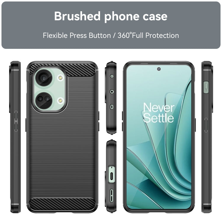 For OnePlus Nord 3 Brushed Texture Carbon Fiber TPU Phone Case(Black) - OnePlus Cases by buy2fix | Online Shopping UK | buy2fix